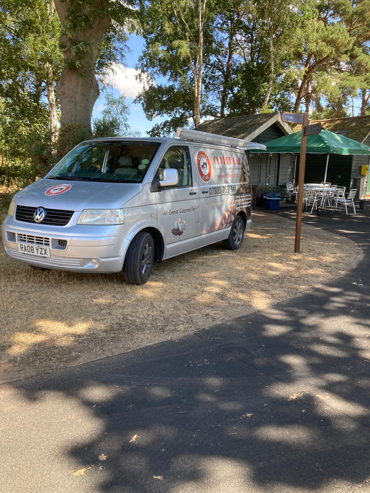 Coffee Cab van parked at an event venue