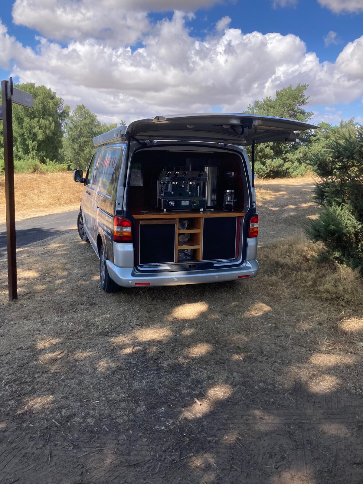 Recent Coffee Cab rear van setup on location